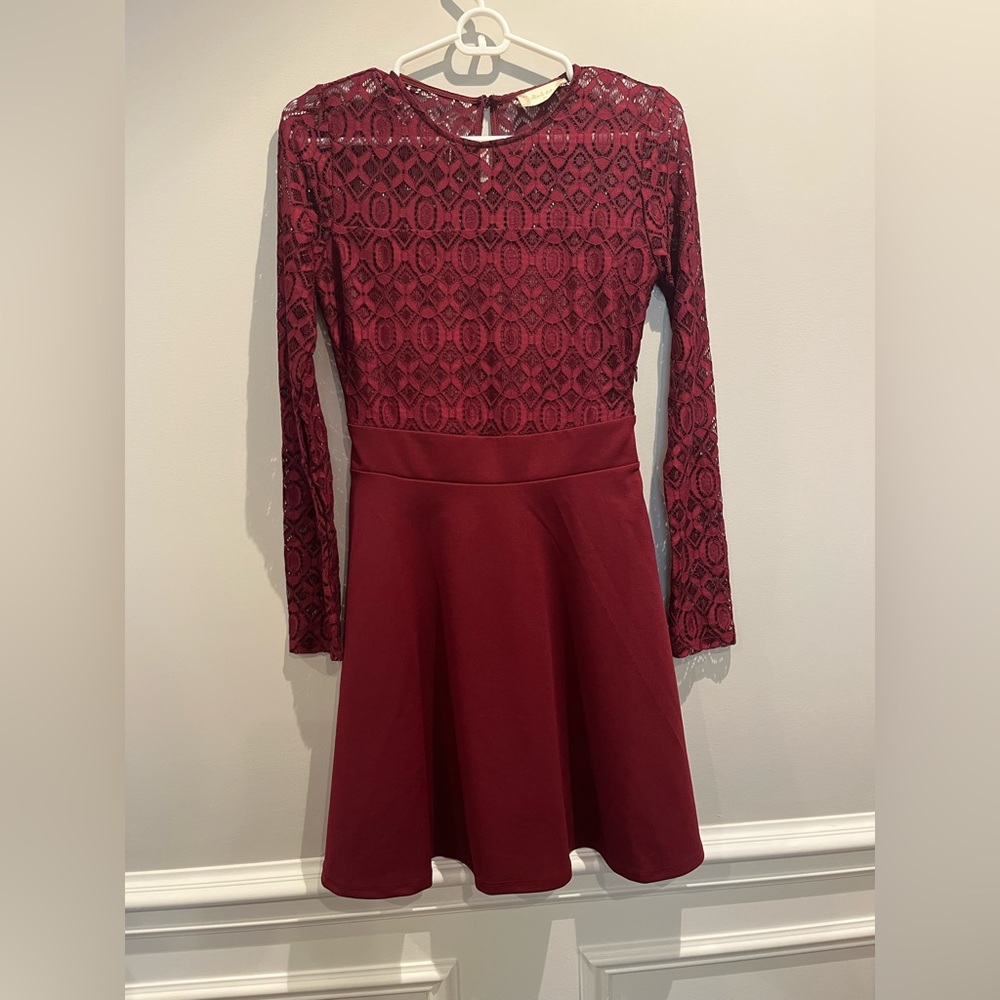 Red long sleeve dress